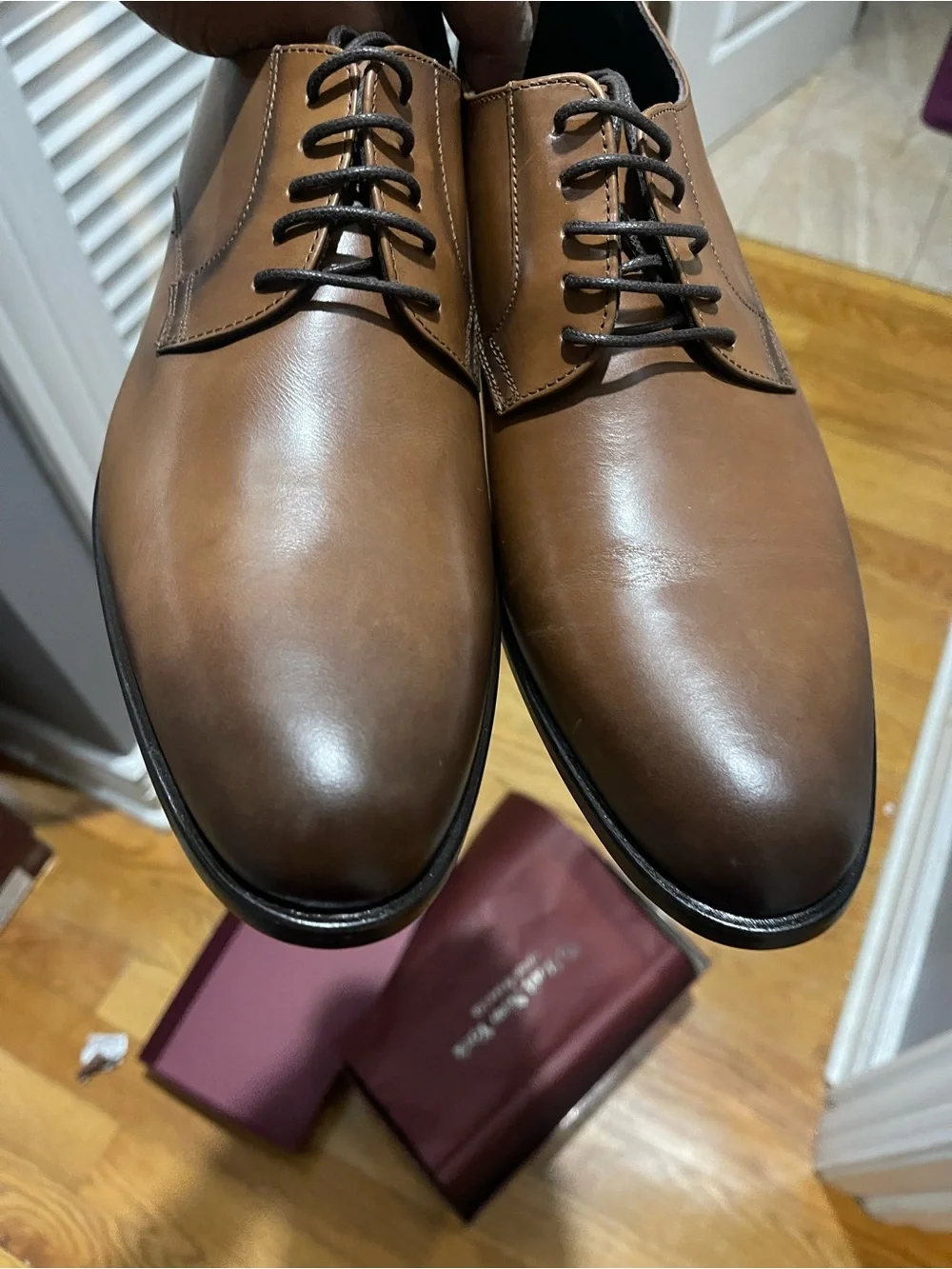 NEW To Boot NY Brown Leather Derby Lace-Up Shoes Sz 10.5